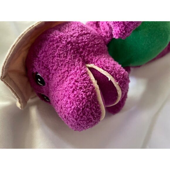 Vintage Barney Purple Dinosaur Plush Toy With Hat 1999 Poly-Filled 12" Collectib - Picture 7 of 11